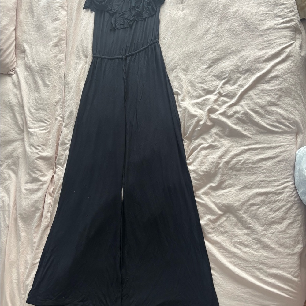 Krisa Strapless black wideleg jumpsuit